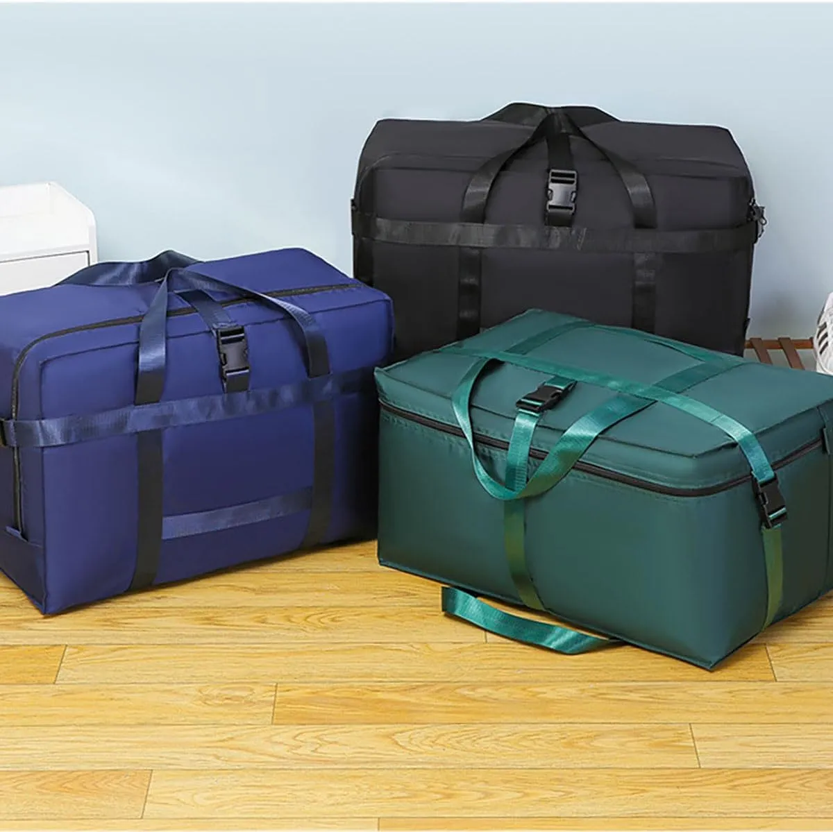 Extra Large Storage Bags Duffle Bags Tote for Moving, Storage, Camping and Travel (Blue, 75L)