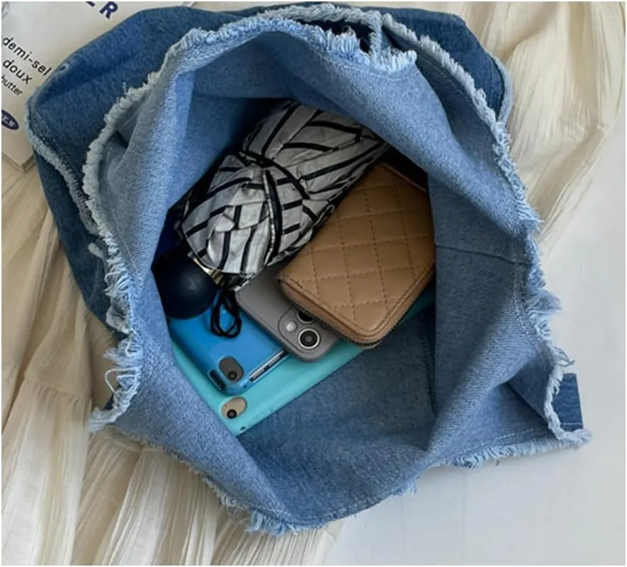 Farm4Far Women Denim Bow-tie Tote Shoulder Sling Hand Bags