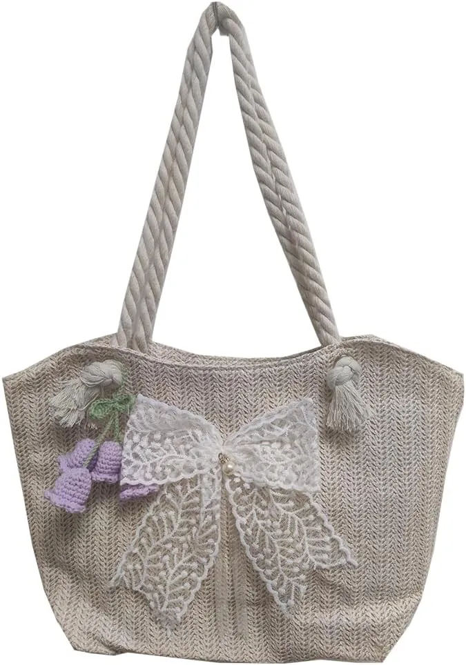 Farm4Far Women Denim Butterfly Canvas Tote Shoulder Sling Hand Bags