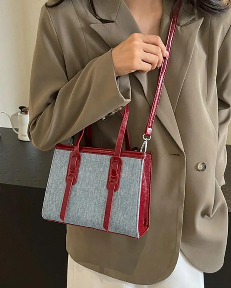 Fashion Denim Handbags for Women Canvas Shoulder Tote Purse Large Crossbody Satchel Work Travel Top Handle Bag