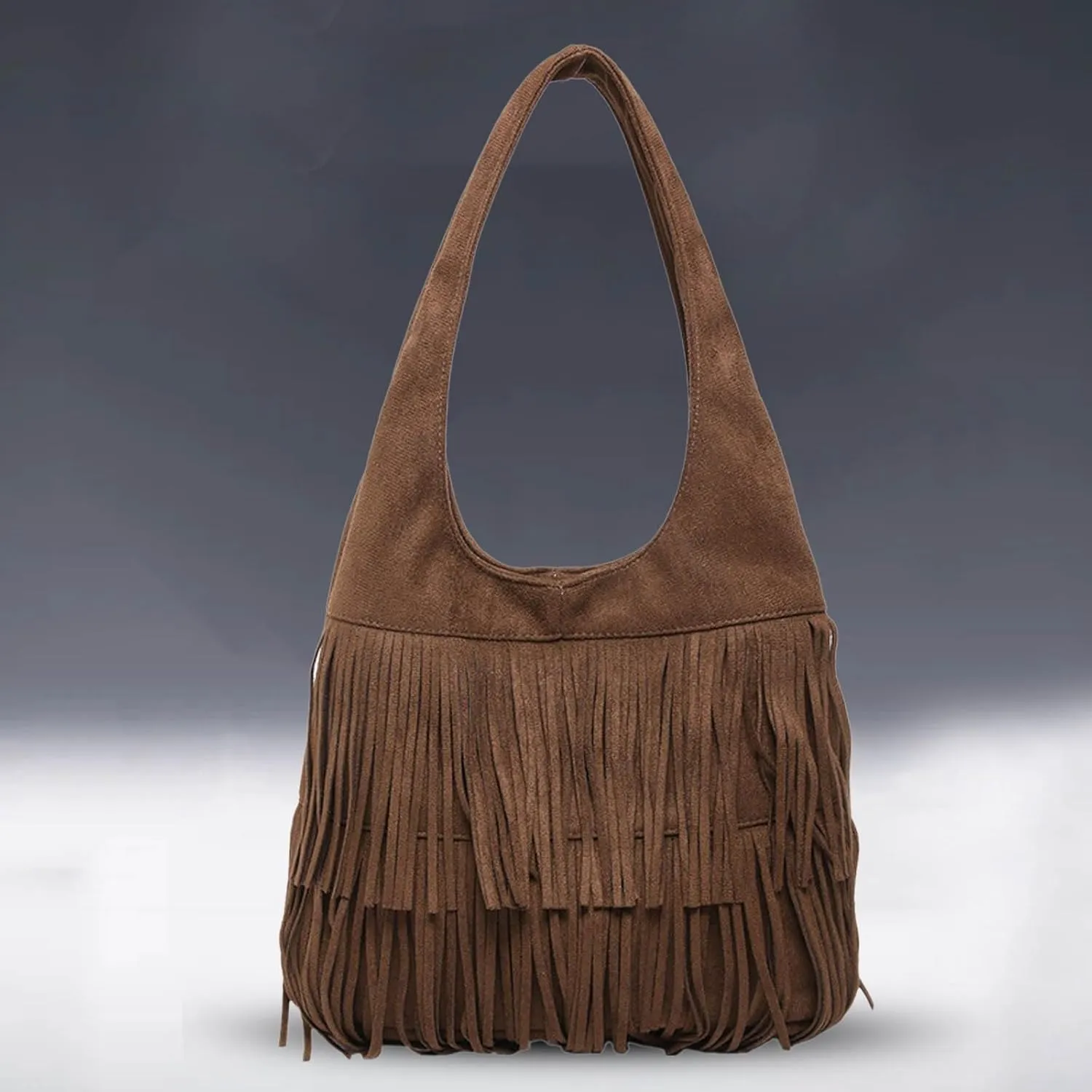 Fashion Tote Top Handle Satchel Fashionable Retro Classic Frosted Tassel Large Capacity Tote Shoulder Bag