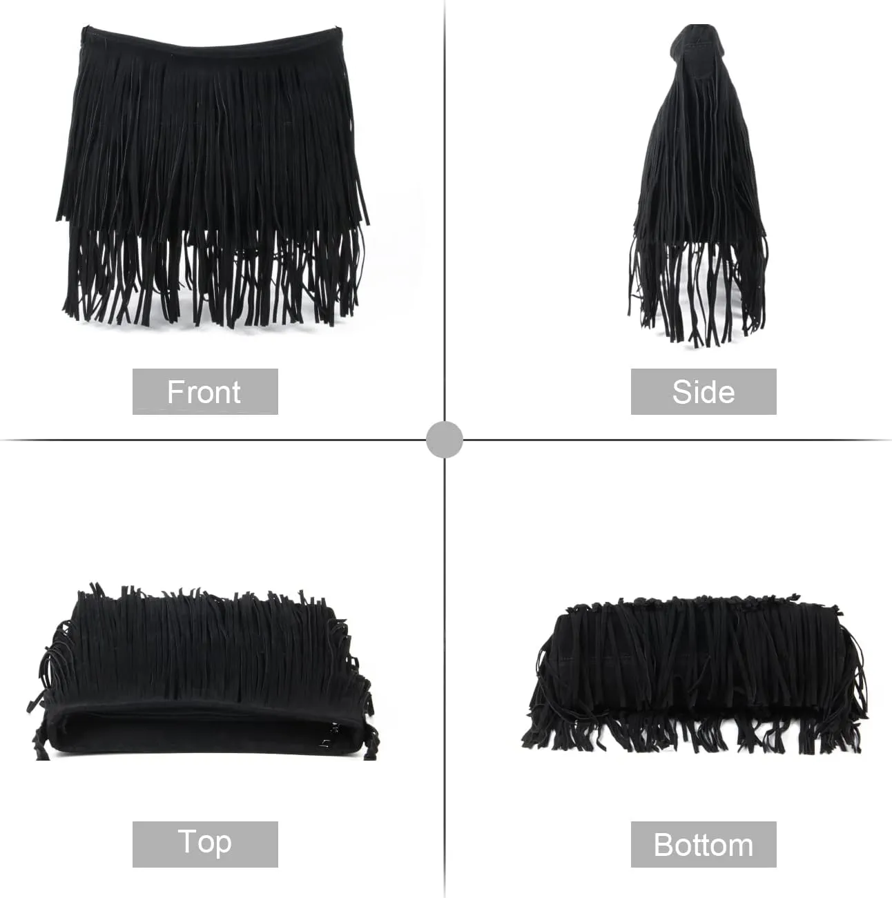Fecialy Faux Suede Fringe Crossbody Bags for Women Western Hippie Shoulder Bag Messenger Bag Sling Bag