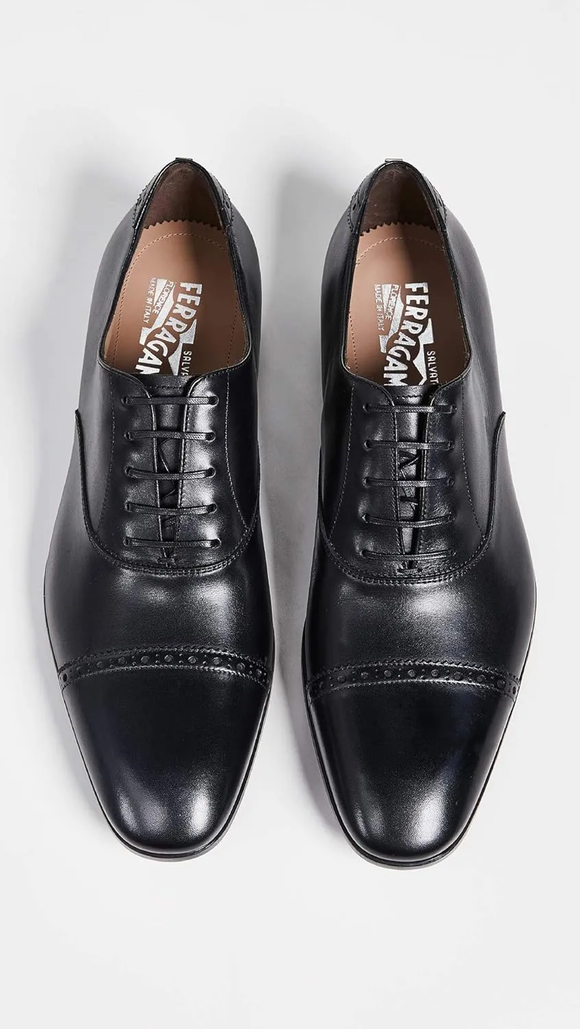 FERRAGAMO Men's Boston Cap Toe Lace Up Shoes