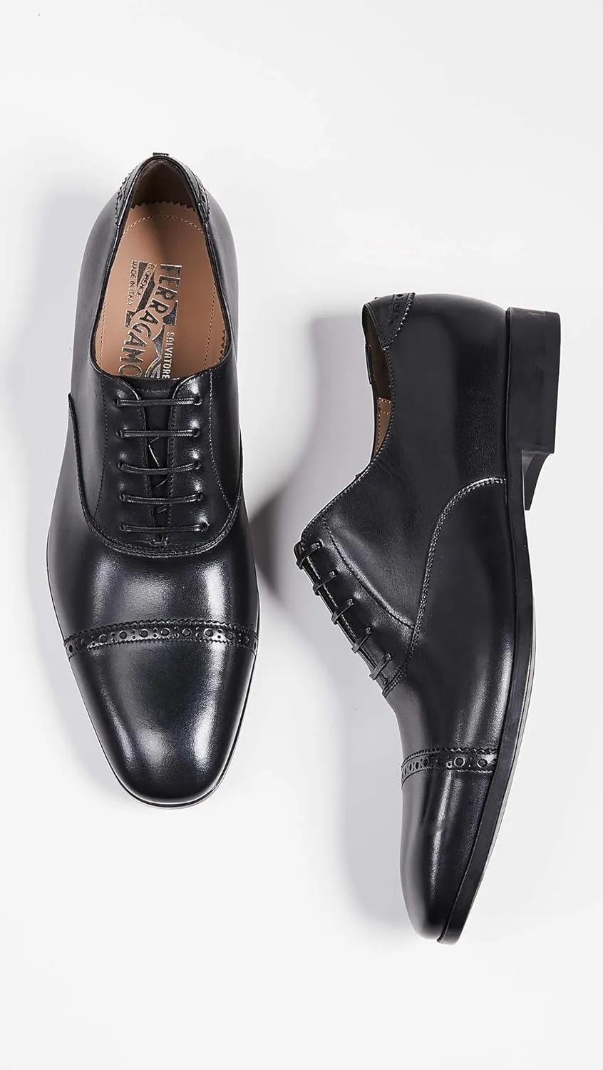 FERRAGAMO Men's Boston Cap Toe Lace Up Shoes