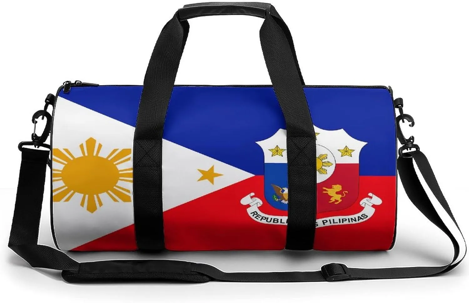 Filipino Philippine Flag National Emblem Compact Gym Bag Travel Duffel Bags Lightweight Foldable Sports Tote Gymbag