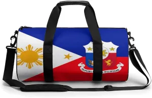 Filipino Philippine Flag National Emblem Compact Gym Bag Travel Duffel Bags Lightweight Foldable Sports Tote Gymbag