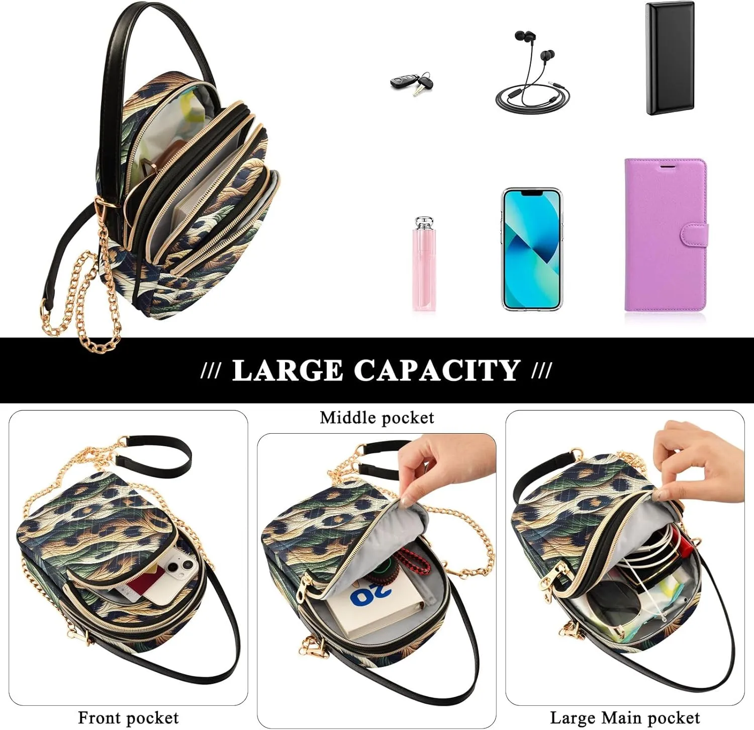 Flaming Cash Womens Crossbody Bags Phone Purse Crossbody for Women