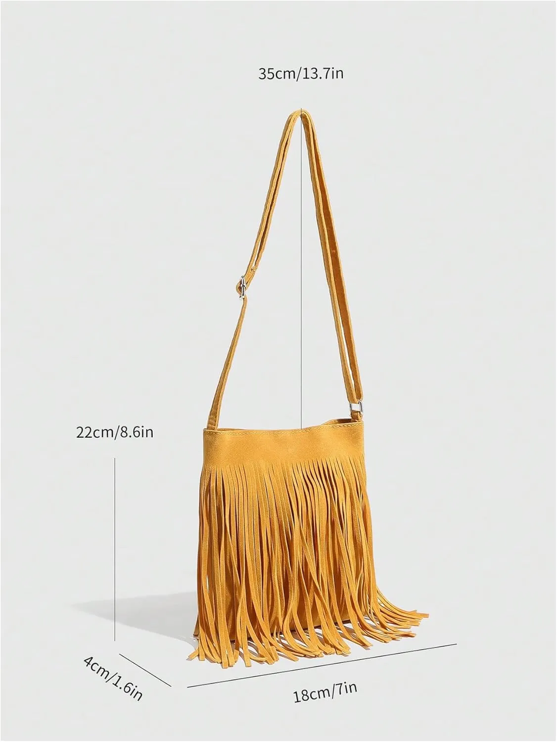 Floerns Women's Fringe Faux Suede Crossbody Bag Tassel Bucket Bag Western Shoulder Bags