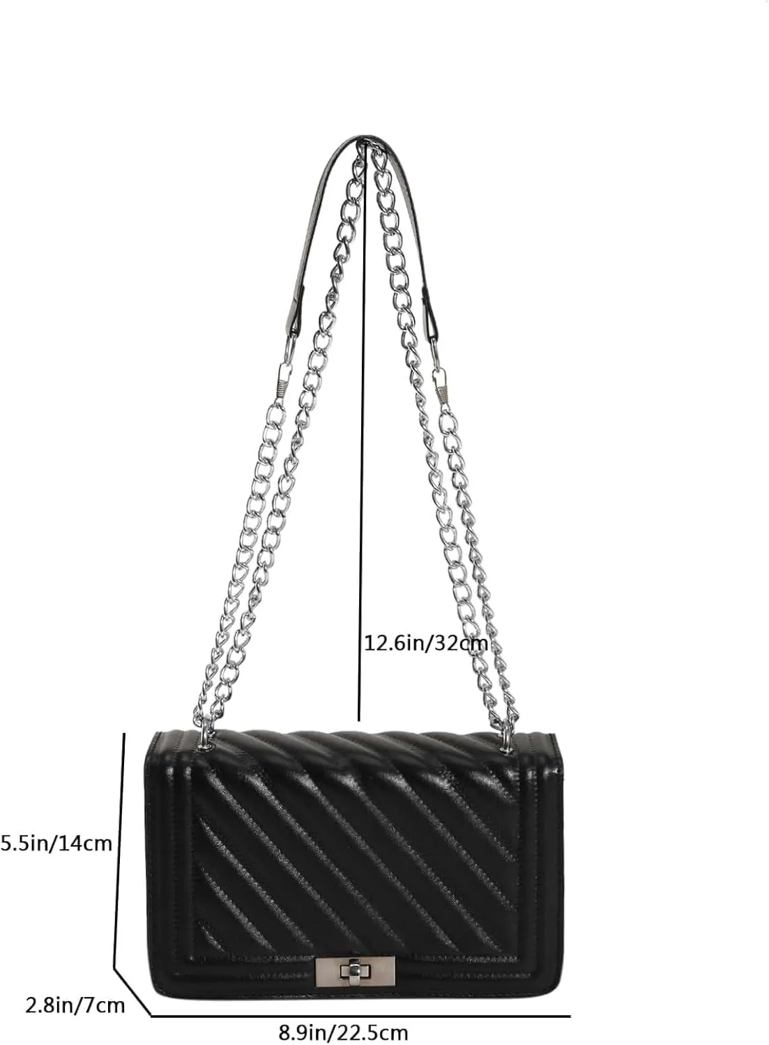 Floerns Women's Leather Shoulder Bag Embossed Clutch Purse Square Handbag