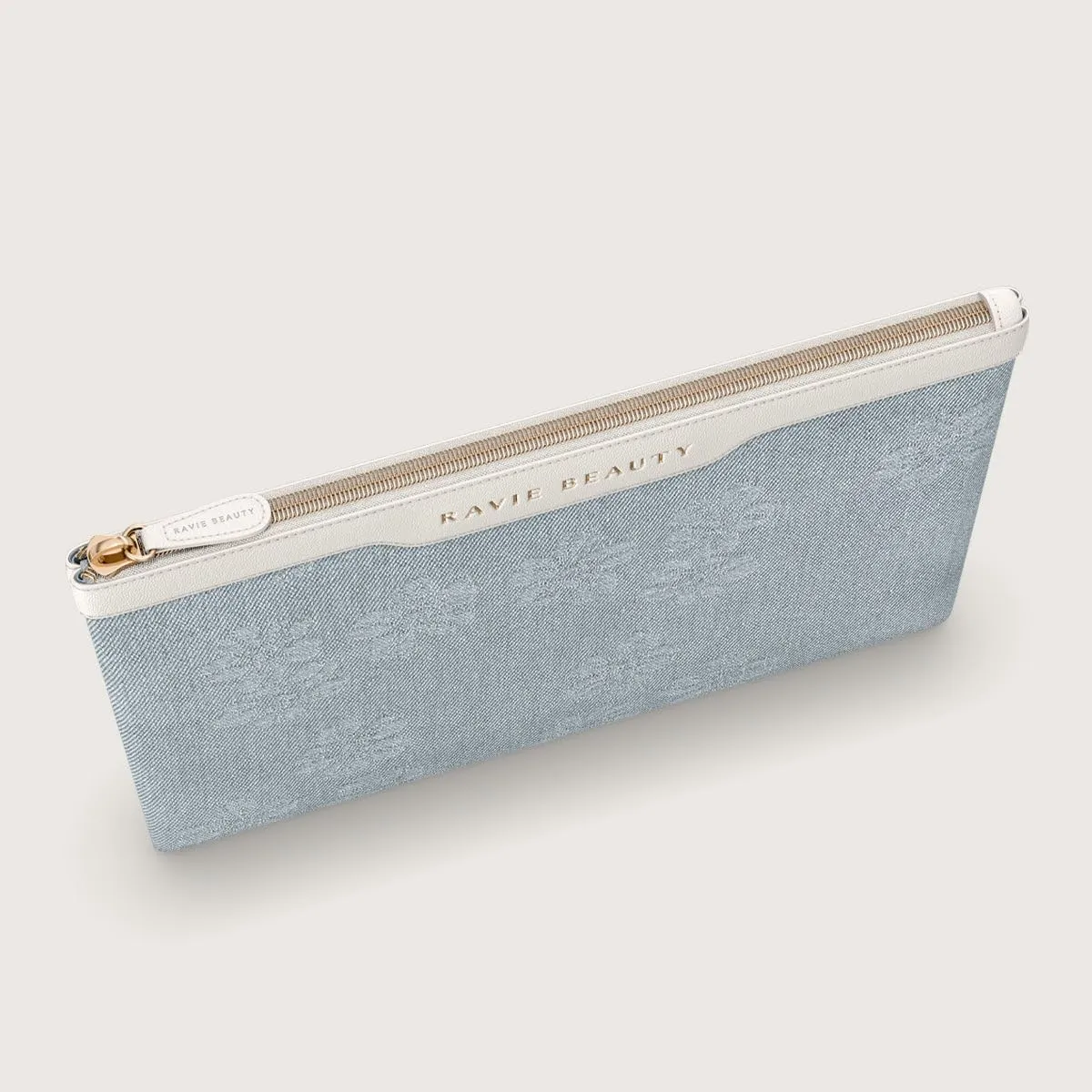 Floral Denim Bag - Travel Toiletry Makeup Bag