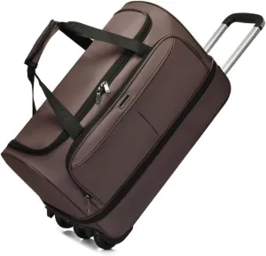 Foldable Extra Large Sport Bag，Waterproof Lightweight Traveling Suitcase，Telescopic Handle Suitcase With Directional Wheels Rolling Travel Bag,for Women Men(Brown)