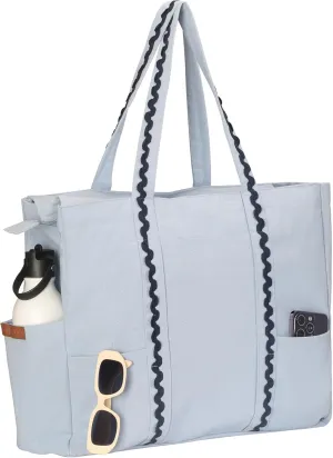 Folkulture Beach Bag | 17x15 | Waterproof, Sandproof Large Tote Bags for Women, Swimming Pool, Travel, Vacation, Beach Essentials, Accessories, Gifts | Bolsos Para Mujeres, Simple Modern Pool Bag