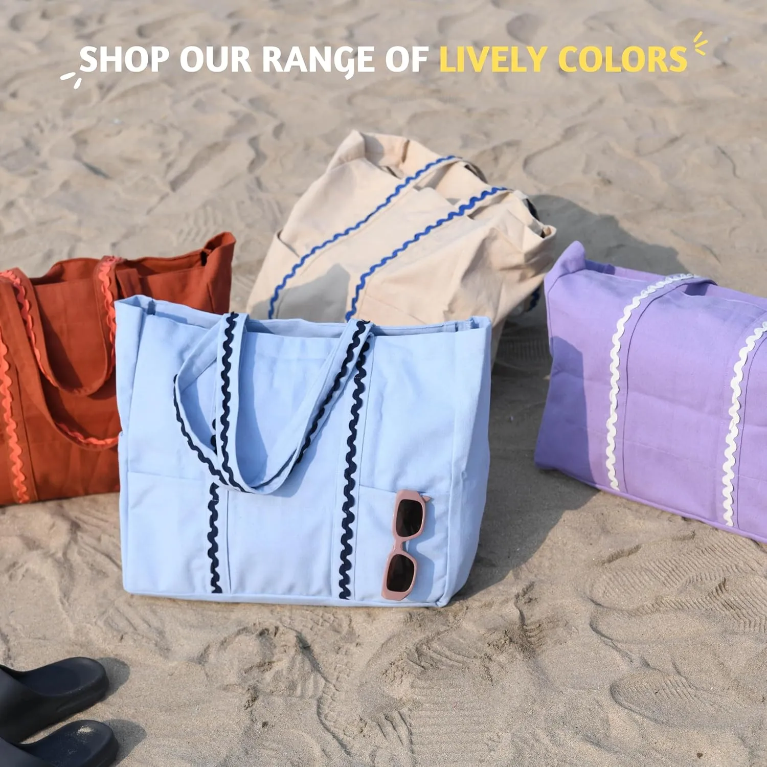 Folkulture Beach Bag | 17x15 | Waterproof, Sandproof Large Tote Bags for Women, Swimming Pool, Travel, Vacation, Beach Essentials, Accessories, Gifts | Bolsos Para Mujeres, Simple Modern Pool Bag