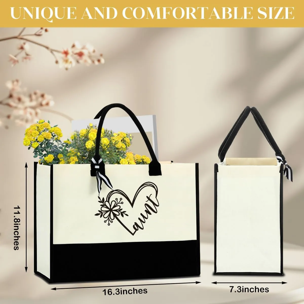 FORBIDDEN PAPER Grandma Aunt Mom Gifts for Women Mommy Tote Bag Birthday Mothers Day Beach Bag Canvas Shopping Grocery Bag