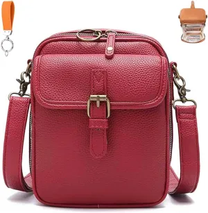 Forcipower Crossbody Leather Bag, Collaboraten1 Crossbody Bags for Women, Collaborate Purse Fashion Multiple Pockets