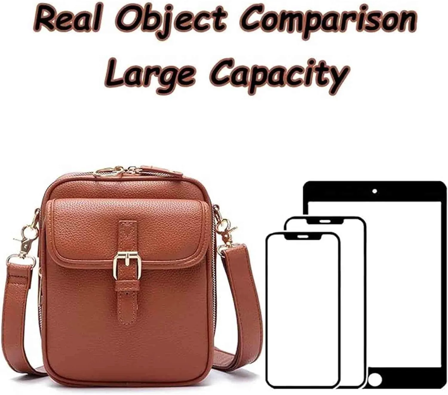 Forcipower Crossbody Leather Bag, Collaboraten1 Crossbody Bags for Women, Collaborate Purse Fashion Multiple Pockets