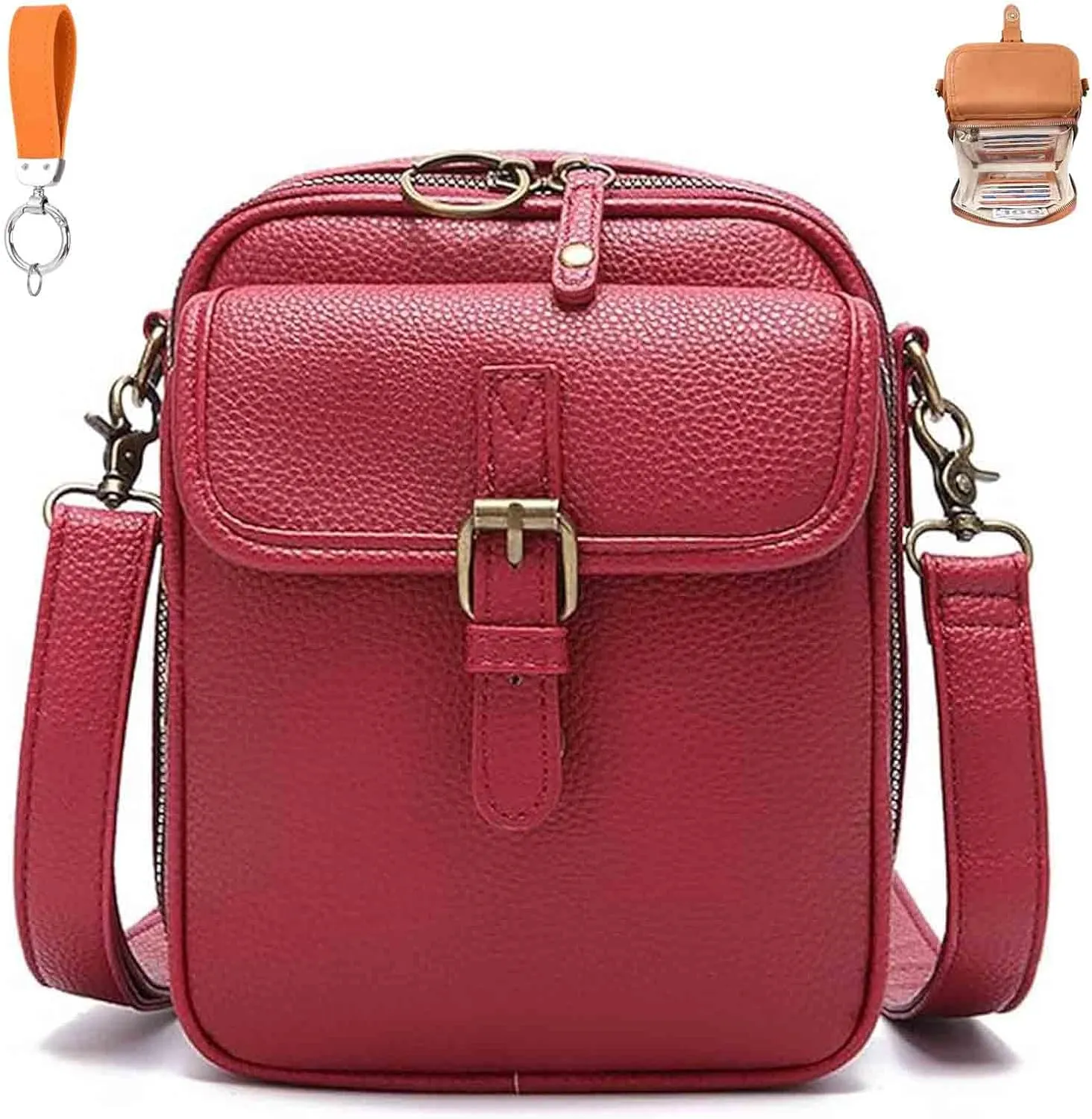 Forcipower Crossbody Leather Bag, Collaboraten1 Crossbody Bags for Women, Collaborate Purse Fashion Multiple Pockets