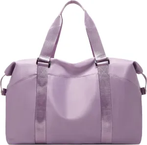 Forestfish Travel Duffel Bags For Women With Trolley Sleeve, Weekender Overnight Carry On Bag Lightwight Waterproof, Purple
