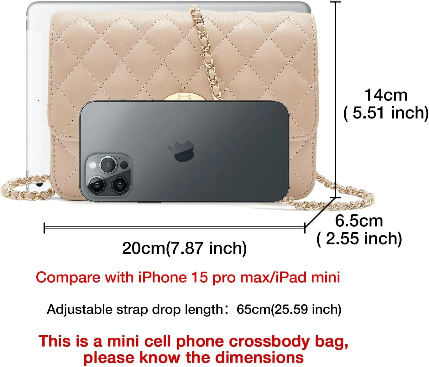 FOXLOVER Quilted Crossbody Purse for Women Faux Leather Trendy Ladies Shoulder Bag with Chain