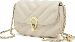 FOXLOVER Small Quilted Crossbody Bags for Women Faux Leather Trendy Chain Shoulder bag Purses