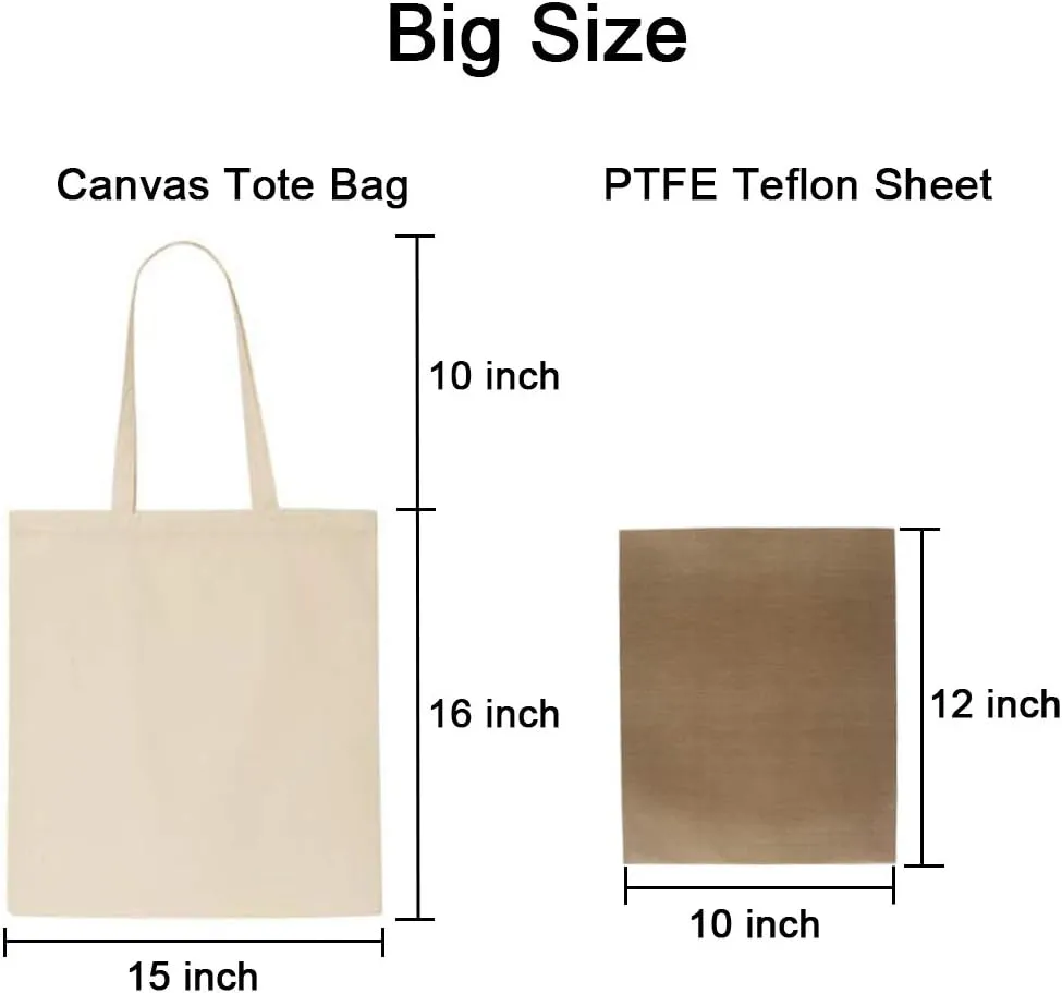 FunisFun 12 Pack Blank Canvas Tote Bags Bulk Reusable Shopping Grocery Bag for Crafts with a PTFE Teflon Sheet DIY