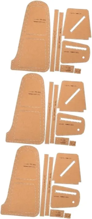 Gadpiparty 3 Sets Leather Craft Stencils Patterns Chest Bag Sewing Cross Bags Patterns Purse Template Leather Cutting Dies Kraft Cardboard