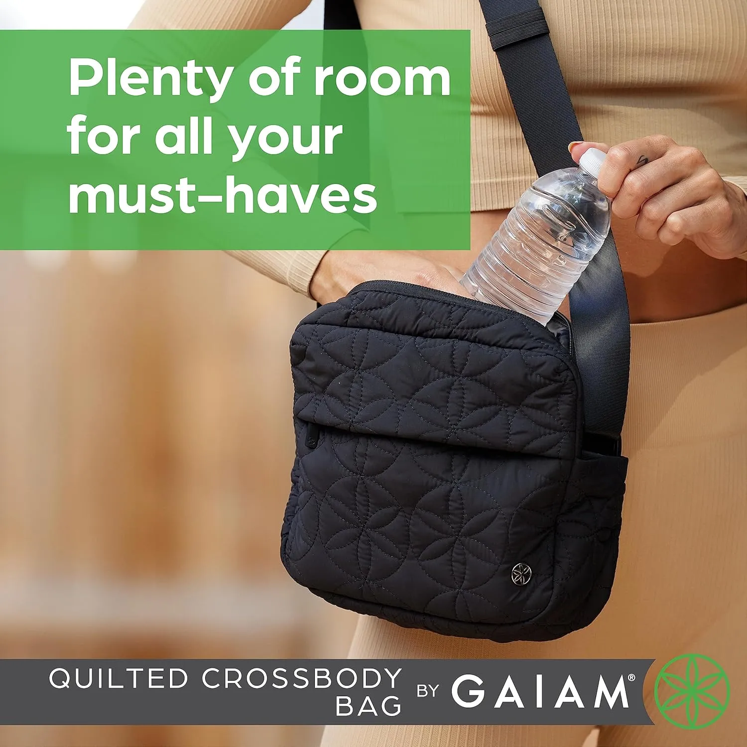 Gaiam Quilted Crossbody Bag