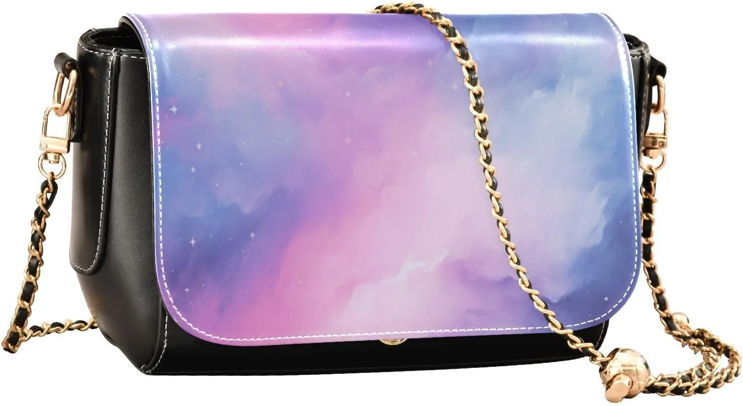 GAIGEO Beautiful Flowers and Butterflies Womens Leather Shoulder Bags, Leather Crossbody Purses, Leather Crossbody Bags