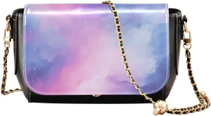 GAIGEO Beautiful Flowers and Butterflies Womens Leather Shoulder Bags, Leather Crossbody Purses, Leather Crossbody Bags
