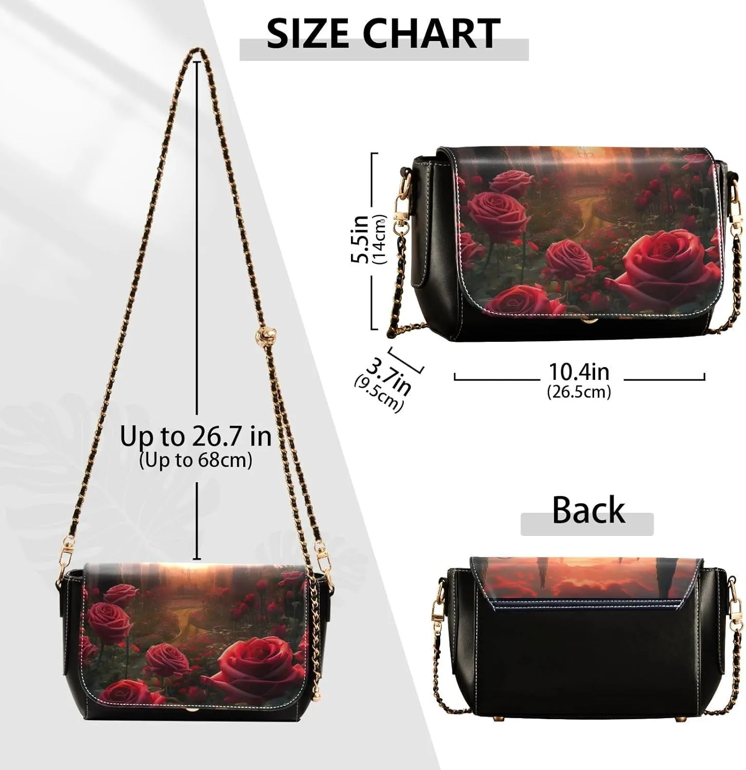 GAIGEO Beautiful Winter Rustic Cabin Crossbody Bags Leather for Women, Shoulder Bag with Zipper, Leather Women Crossbody Bag