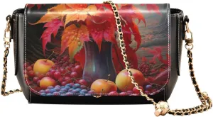 GAIGEO Dark Fall Foliage Medium Shoulder Bag for Women, Crossbody Leather Bag, Womens Leather Crossbody Purse