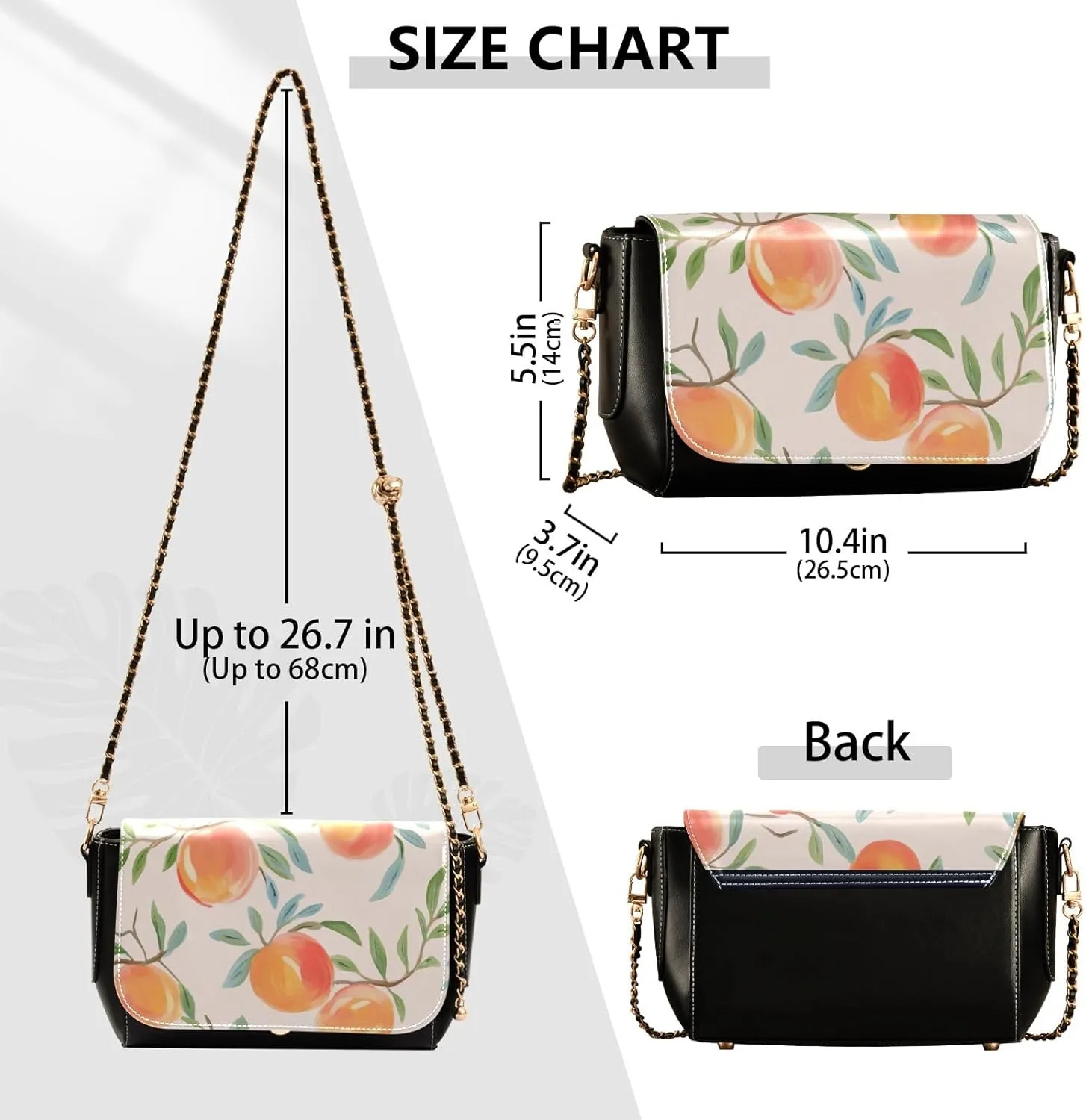 GAIGEO Two Painted Flowers Crossbody Leather Shoulder Bags, Leather Crossbody Bags for Women, Leather Crossbody Bags