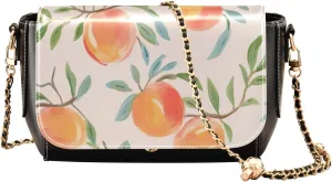 GAIGEO Two Painted Flowers Crossbody Leather Shoulder Bags, Leather Crossbody Bags for Women, Leather Crossbody Bags