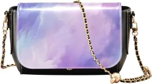 Galaxy Wallpaper Leather Cross Body Bag, Leather Crossbody Bags for Women Medium Size