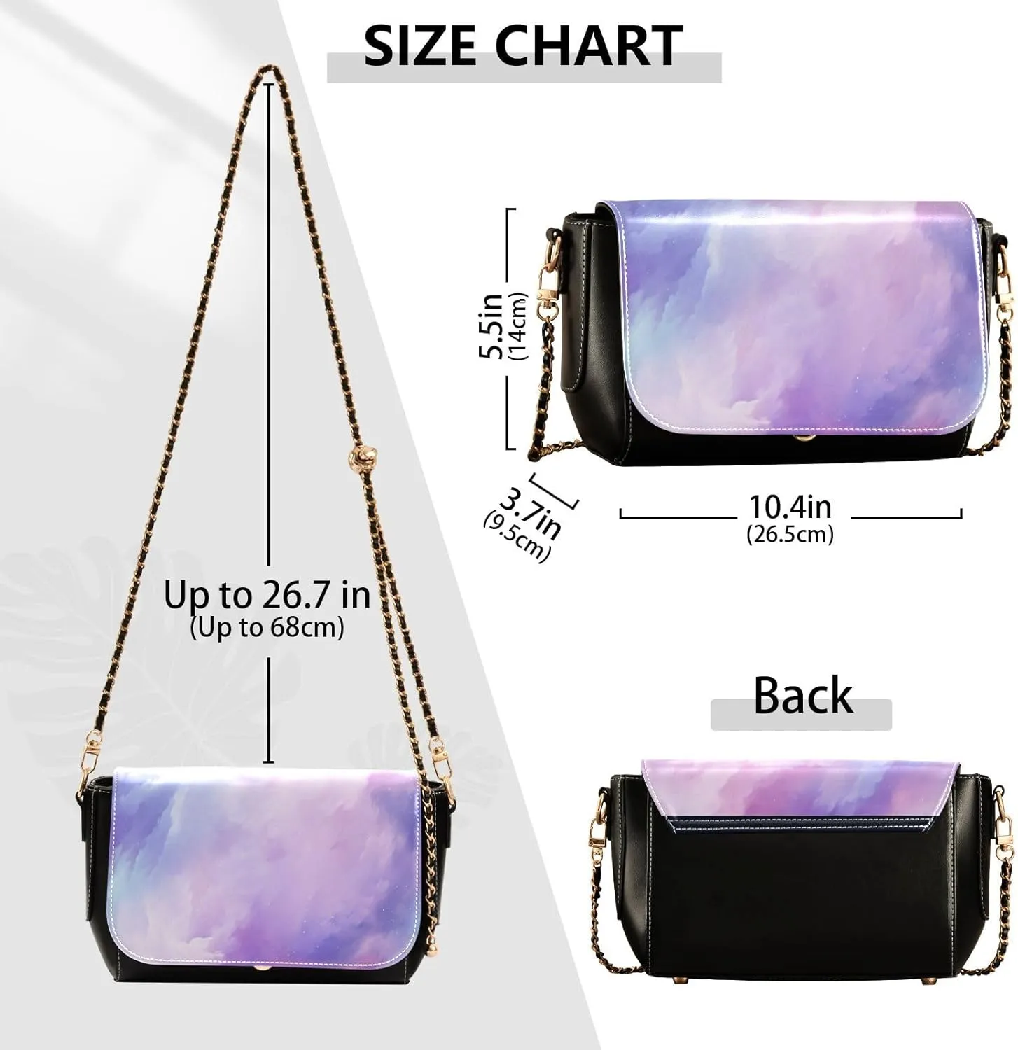Galaxy Wallpaper Leather Cross Body Bag, Leather Crossbody Bags for Women Medium Size