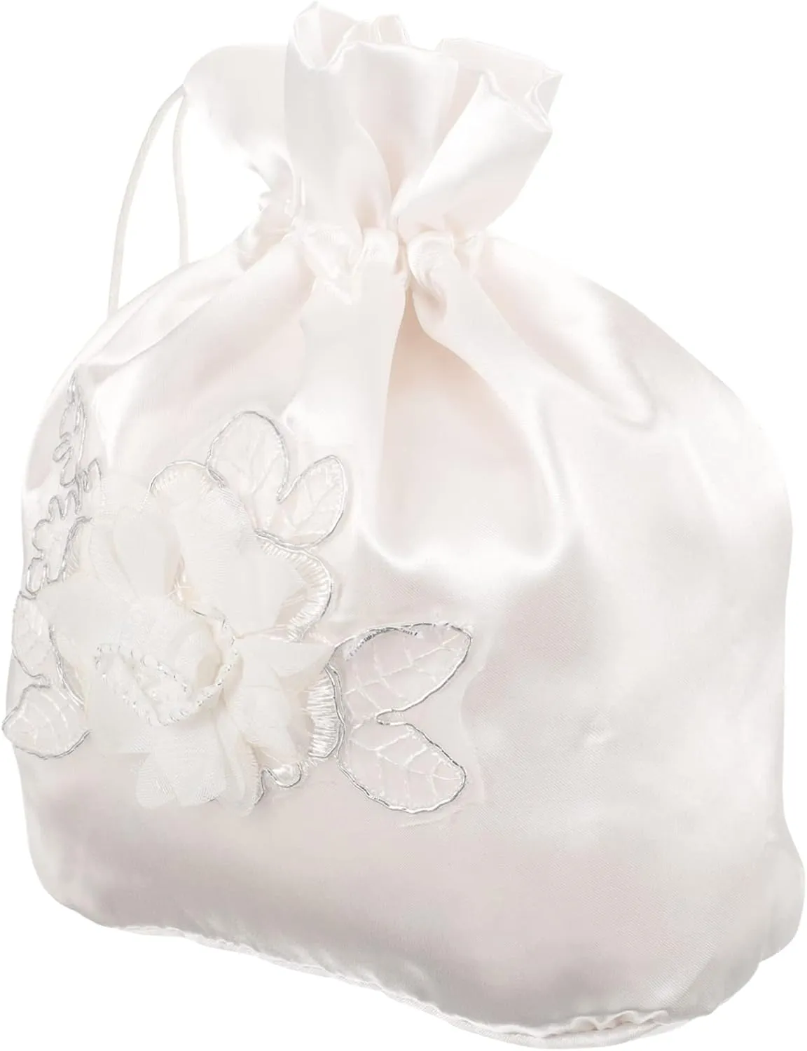GALPADA Bridal Flower Bag Wedding Money Bag Wedding Evening Clutch Wedding Clutch Bags Bridal Purse Wedding Bouquets for Bride Wedding Bag Bridal Bag Wedding Bride Handbag White Fabric