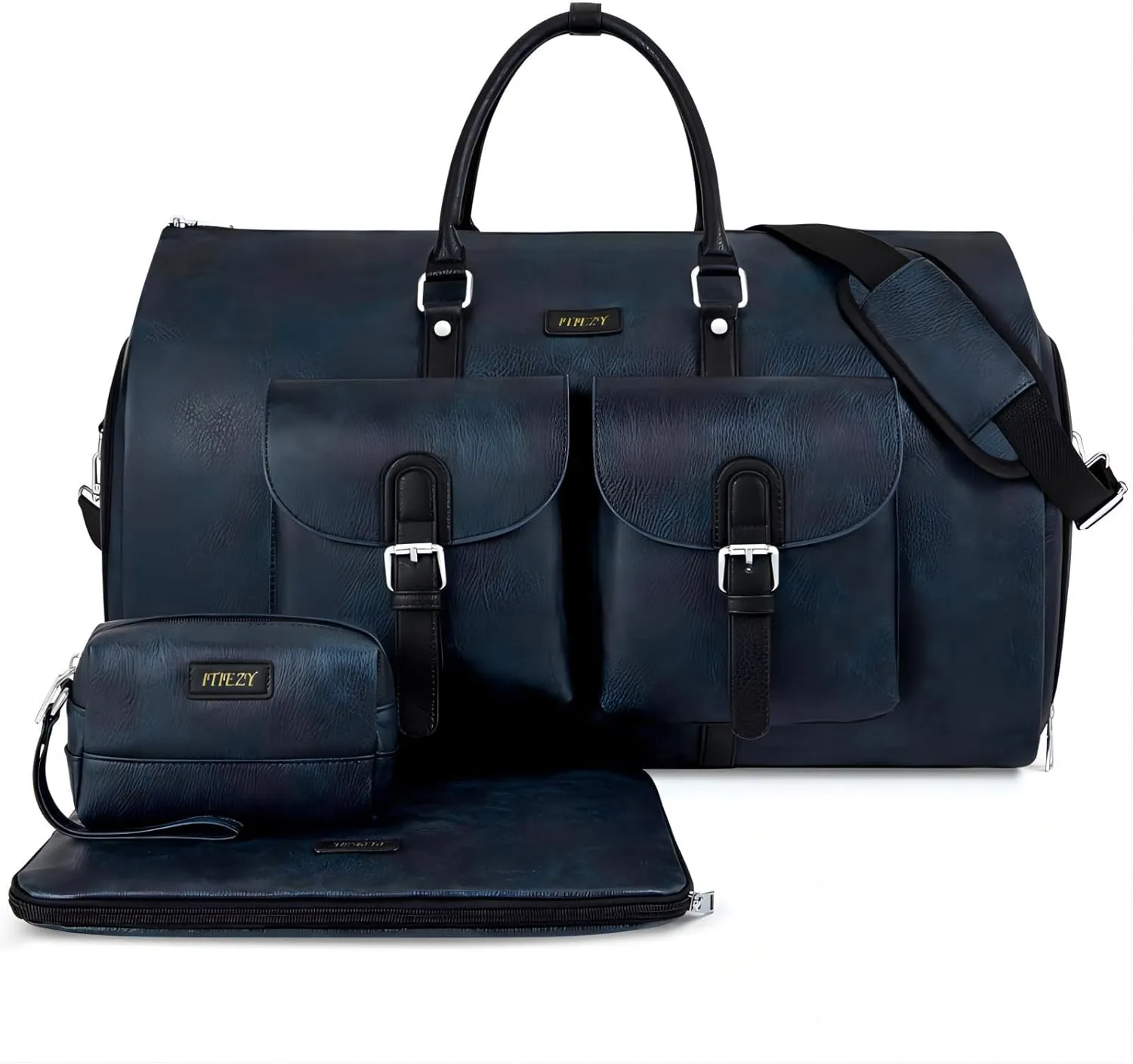Garment Bag for Travel, Convertible Carry on Garment Duffel Bag for Men 3Pcs Weekender Bag 2 in 1 Hanging Suitcase Suit Bag
