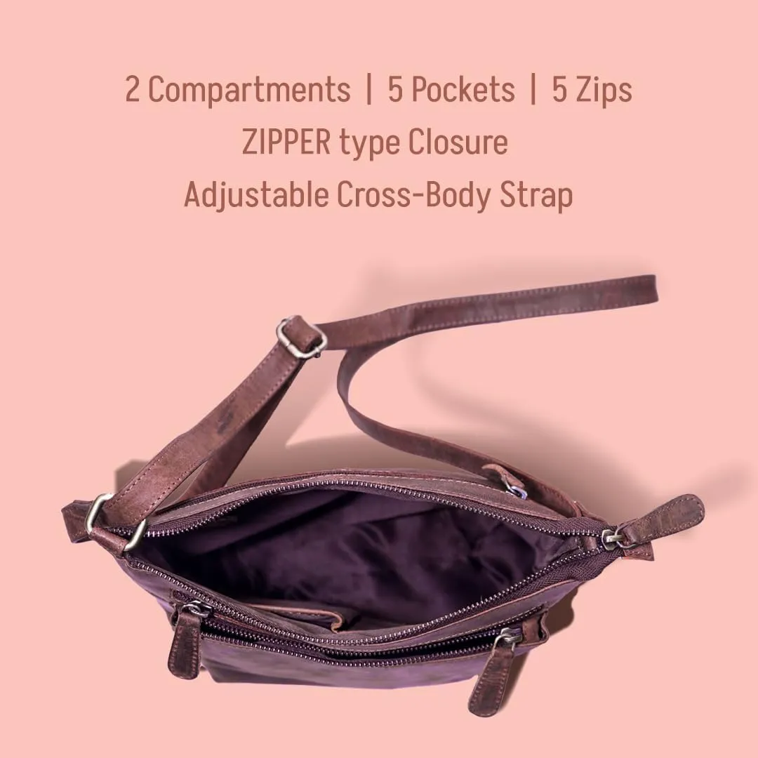 Genuine Leather Crossbody Bag for Women – Medium Size Leathure Purse, Stylish and Durable Handbags for Women