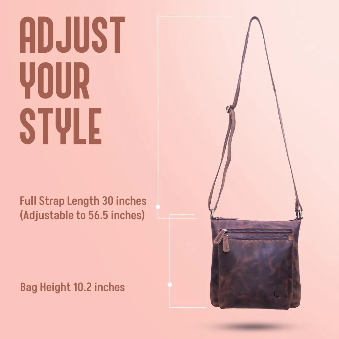 Genuine Leather Crossbody Bag for Women – Medium Size Leathure Purse, Stylish and Durable Handbags for Women