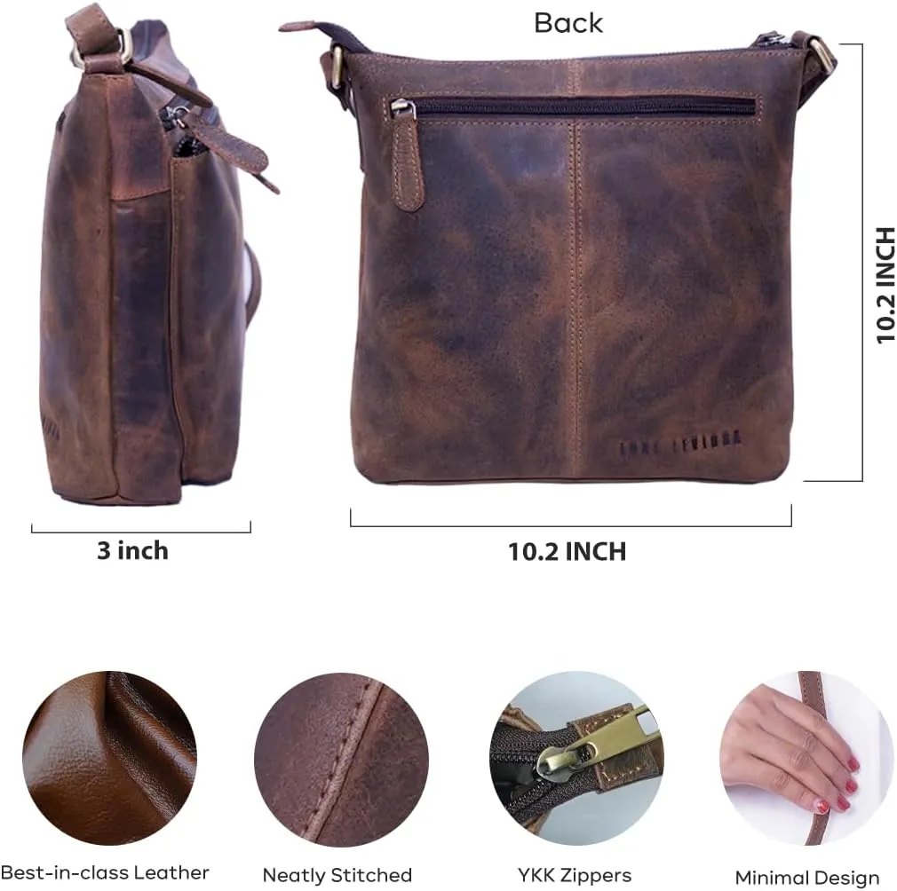 Genuine Leather Crossbody Bag for Women – Medium Size Leathure Purse, Stylish and Durable Handbags for Women