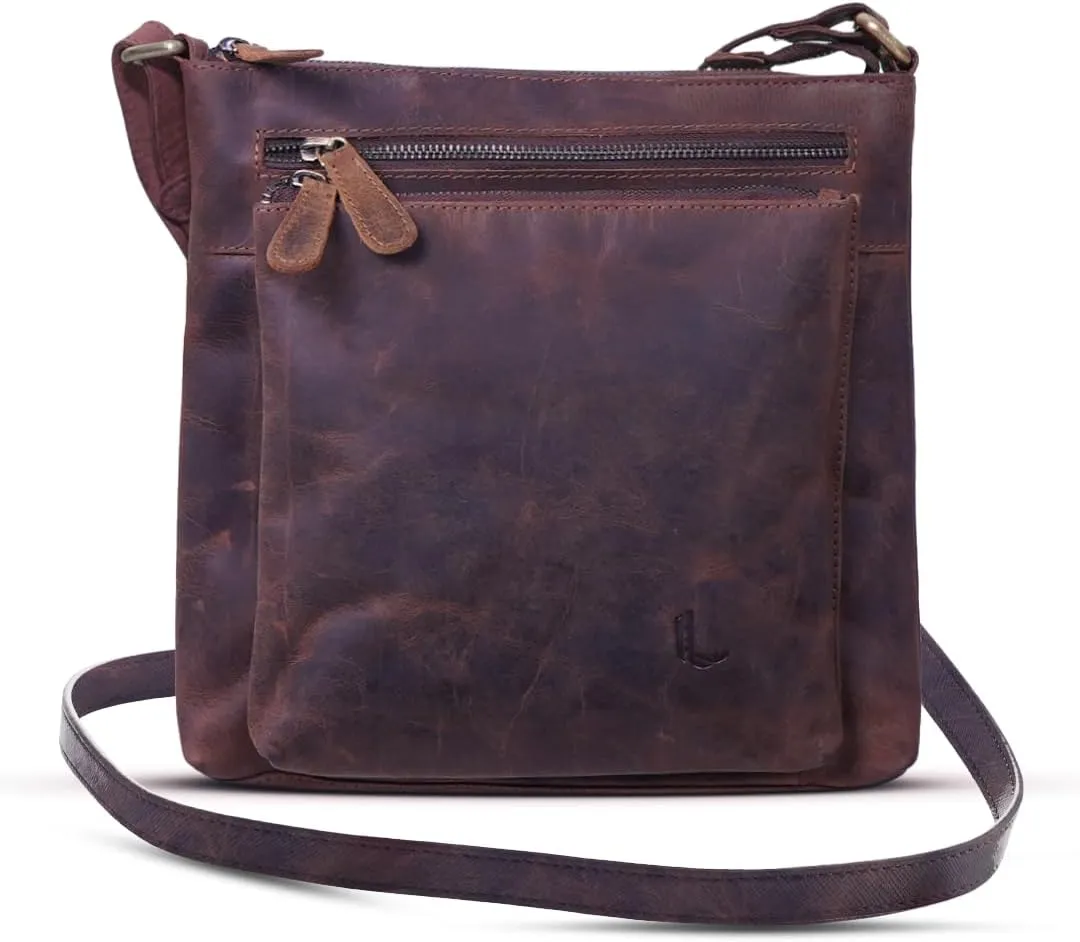 Genuine Leather Crossbody Bag for Women – Medium Size Leathure Purse, Stylish and Durable Handbags for Women