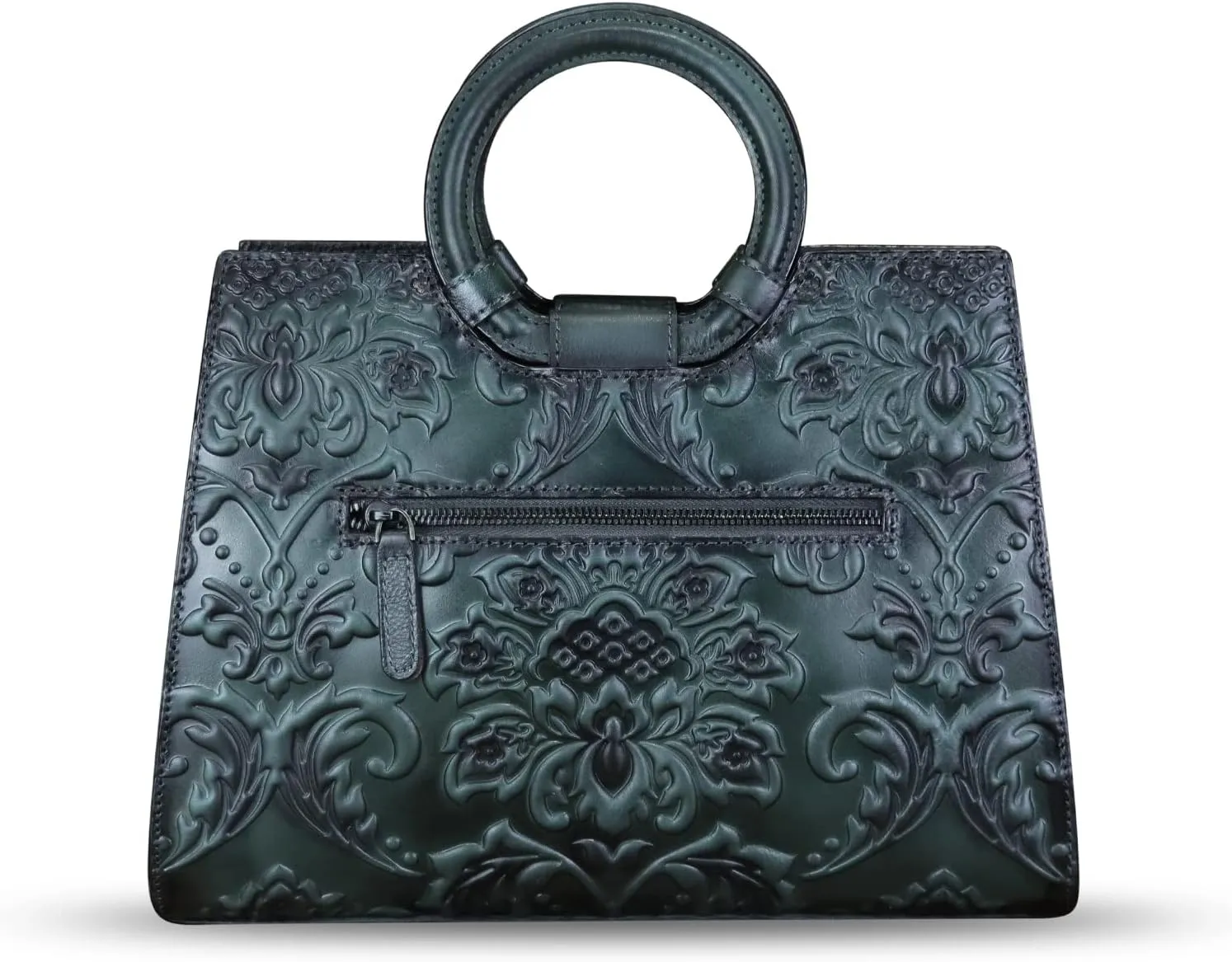 Genuine Leather Purses and Handbags for Women Vintage Embossed Leather Top Handle Satchel Bags Crossbody Shoulder Bag Strap