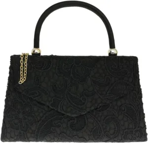 Girly HandBags Womens Lace Satin Top Handle Clutch Bag Handbag Wedding Vintage