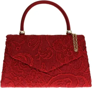 Girly HandBags Womens Lace Satin Top Handle Clutch Bag Handbag Wedding Vintage