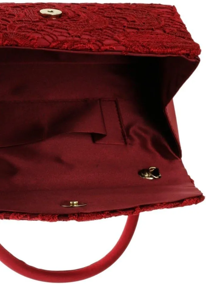 Girly HandBags Womens Lace Satin Top Handle Clutch Bag Handbag Wedding Vintage