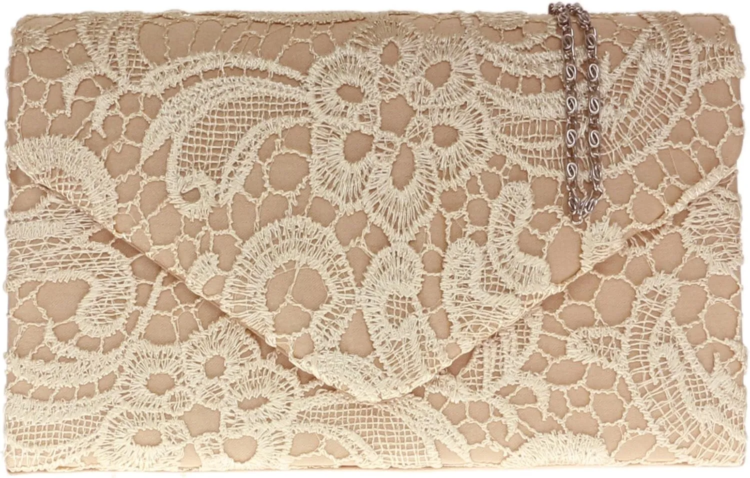Girly HandBags Womens Satin Lace Clutch Bag