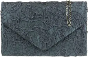 Girly HandBags Womens Satin Lace Clutch Bag
