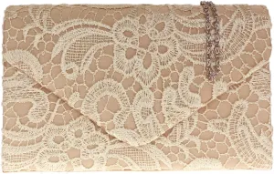 Girly HandBags Womens Satin Lace Clutch Bag