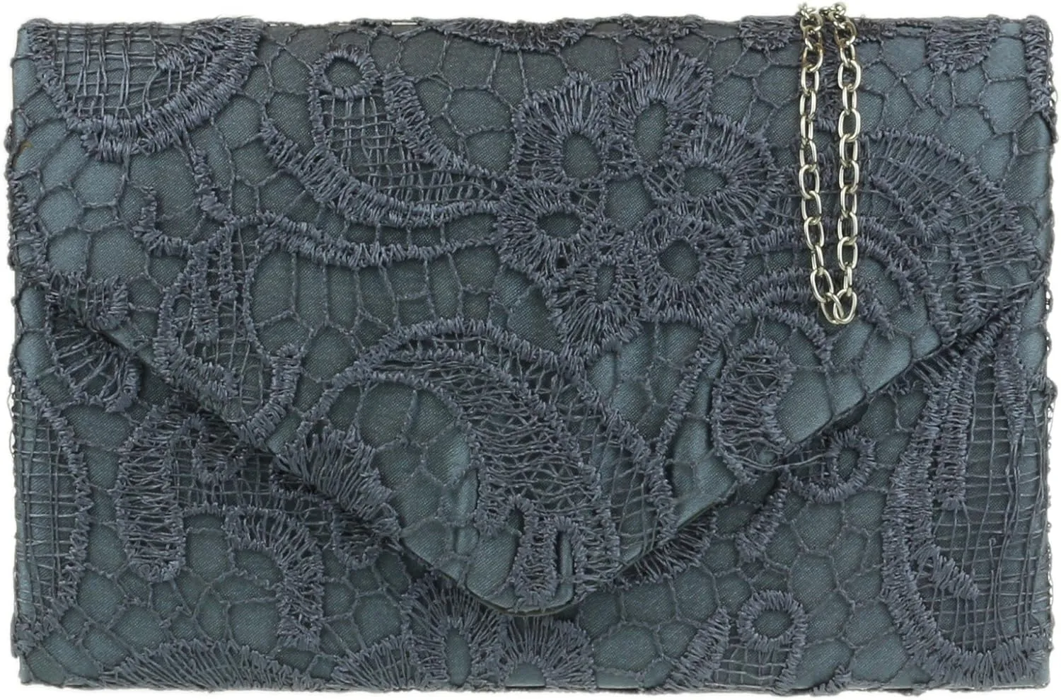 Girly HandBags Womens Satin Lace Clutch Bag