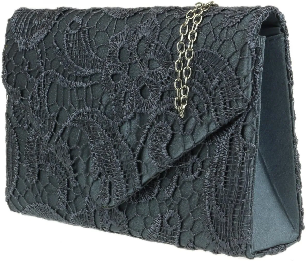 Girly HandBags Womens Satin Lace Clutch Bag